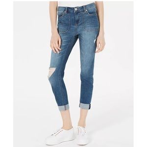 Vanilla Star Distressed Ripped Knee Mid Rise Skinny Jeans